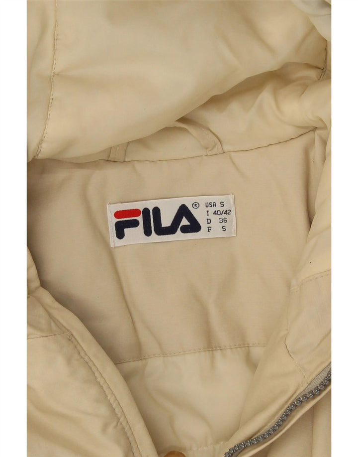 Giacca a vento con cappuccio da uomo Fila UK 36 piccola in cotone beige