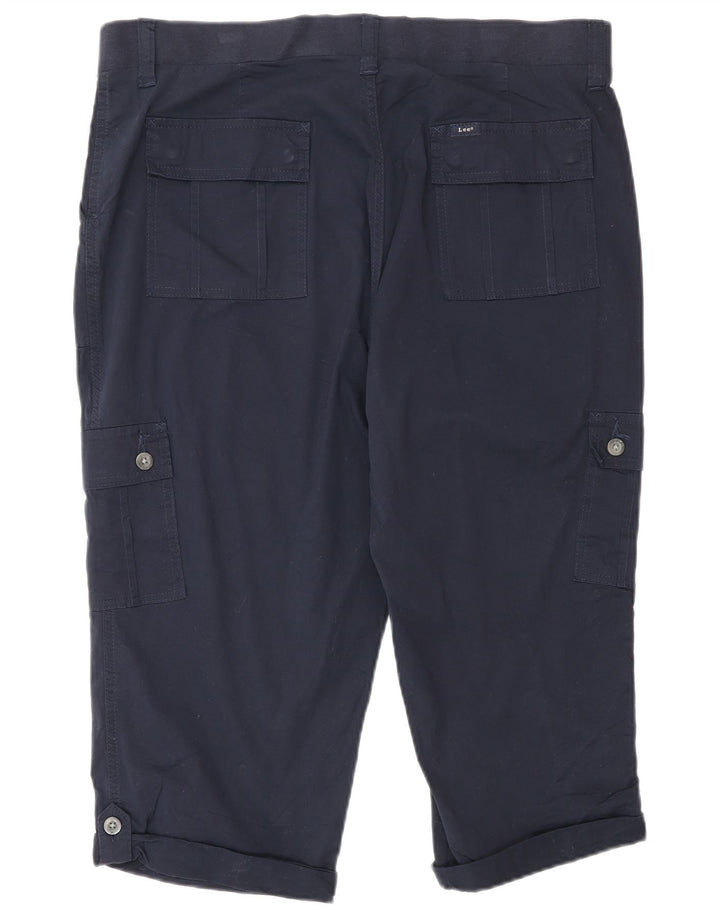 Pantaloni Capri cargo da donna Lee US 16 2XL W38 L19 Cotone blu navy