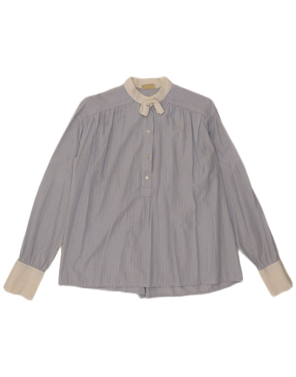 Penny Black Camicia pullover da donna con cravatta sul davanti UK 14 Grande gessato blu