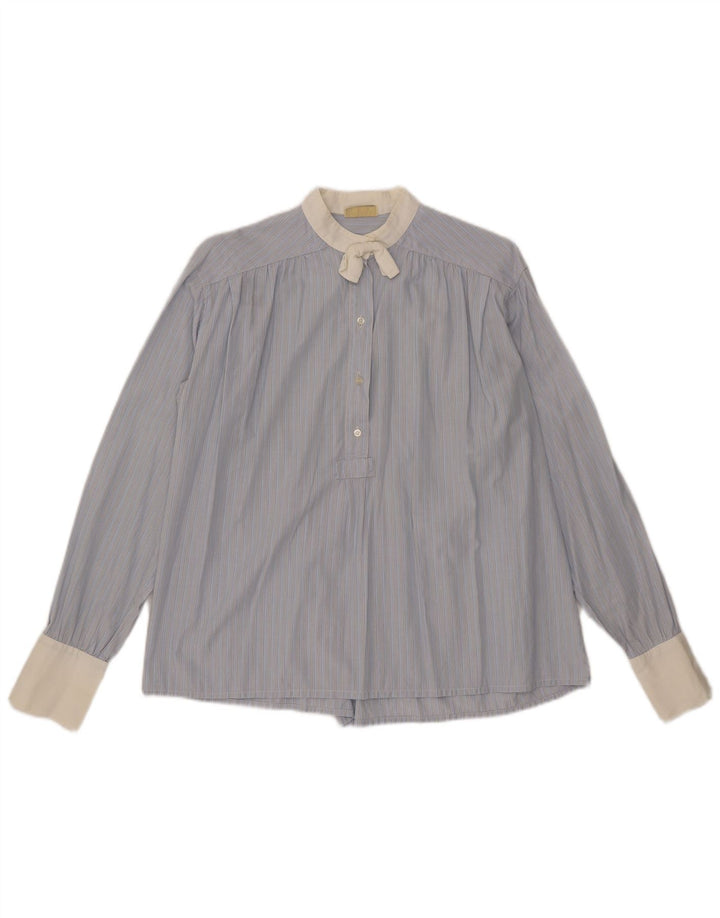 Penny Black Camicia pullover da donna con cravatta sul davanti UK 14 Grande gessato blu