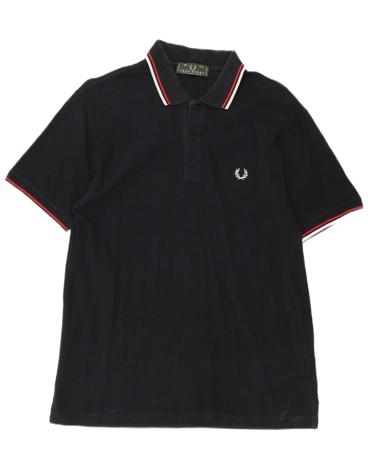 Polo da uomo Fred Perry grande in cotone nero