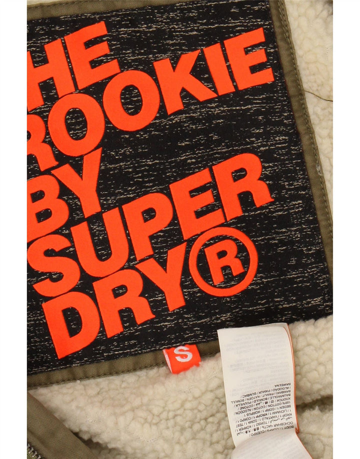 SUPERDRY Giacca da uomo The Rookie Sherpa Parka con cappuccio UK 36 Small Khaki