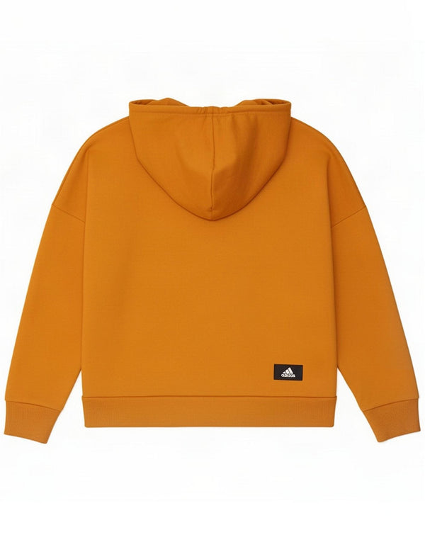 Adidas Felpa con cappuccio oversize con grafica da donna UK 8/10 Small Orange