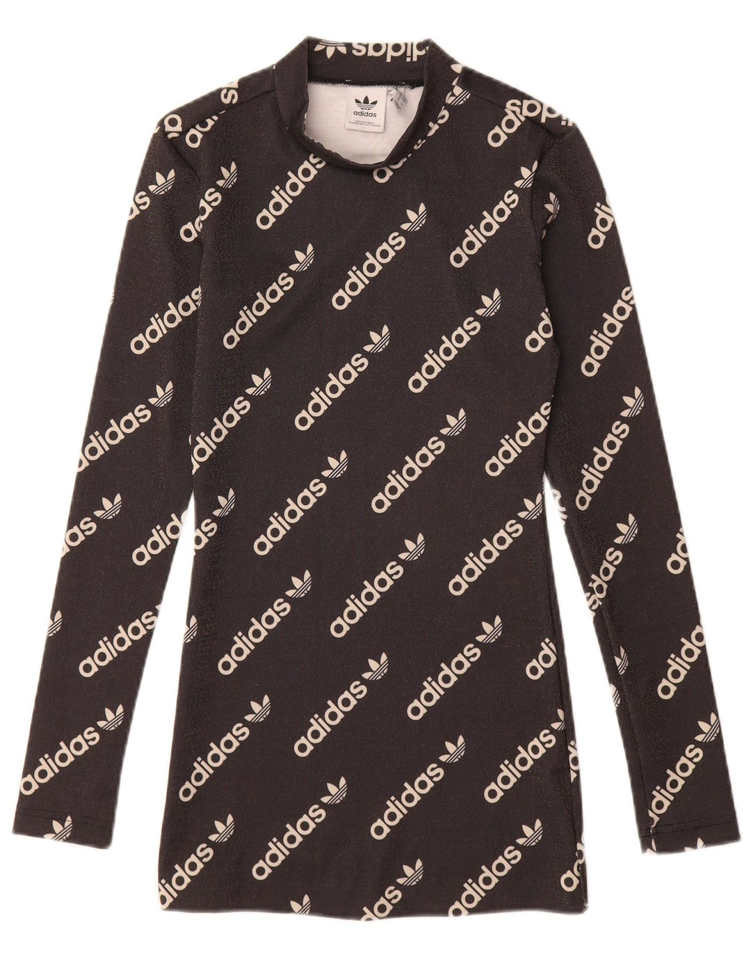 Abito T-shirt grafica a maniche lunghe da donna ADIDAS UK 4 XS Nero