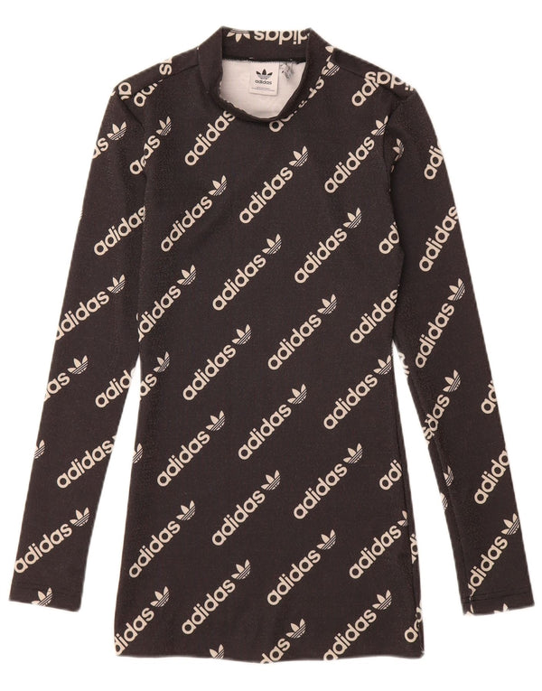 Abito T-shirt grafica a maniche lunghe da donna ADIDAS UK 4 XS Nero