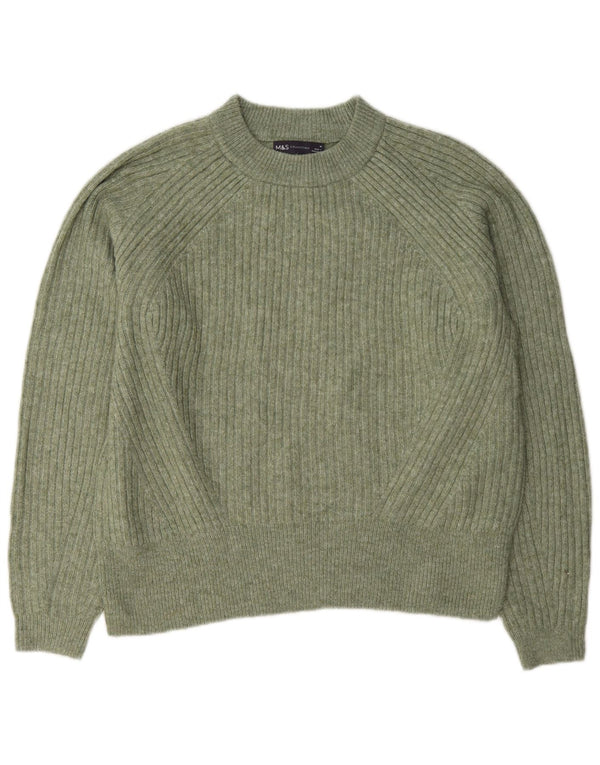 Maglione maglione girocollo da donna Marks & Spencer UK 14 Verde medio