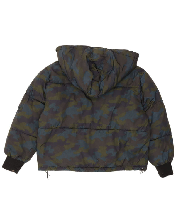 Giacca imbottita oversize con cappuccio da donna Zara UK 6 XS mimetica multicolore