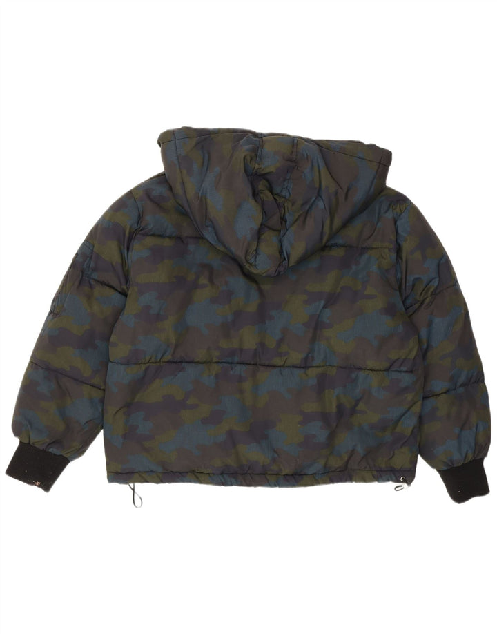 Giacca imbottita oversize con cappuccio da donna Zara UK 6 XS mimetica multicolore