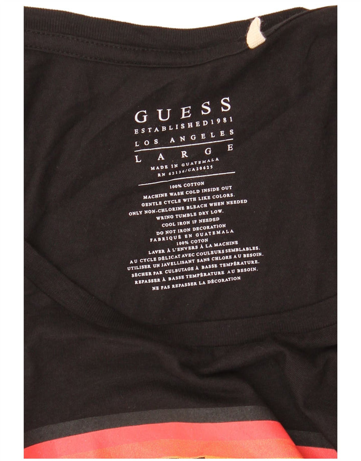 Canotta grafica da uomo Guess grande in cotone nero