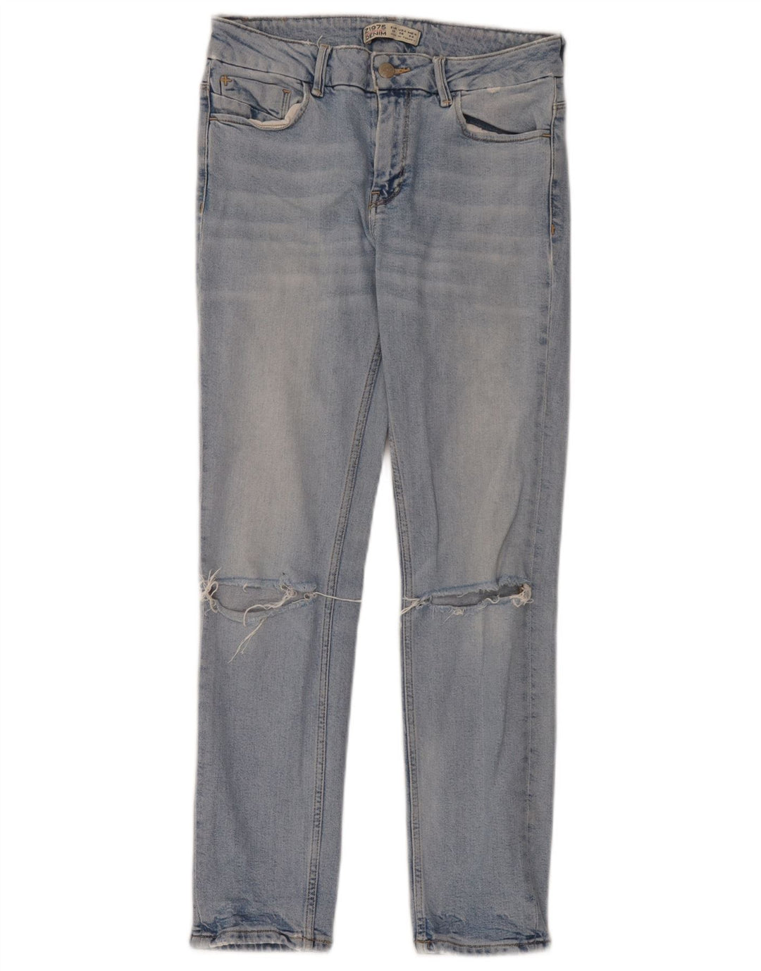 Jeans slim invecchiati da donna Zara EU 38 piccoli W28 L28 blu