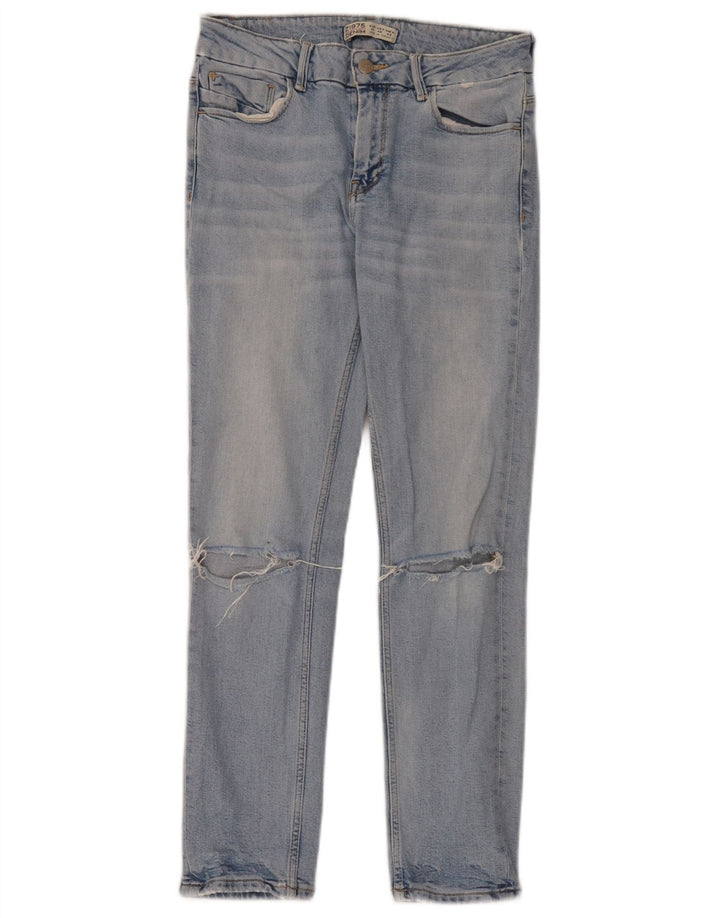 Jeans slim invecchiati da donna Zara EU 38 piccoli W28 L28 blu