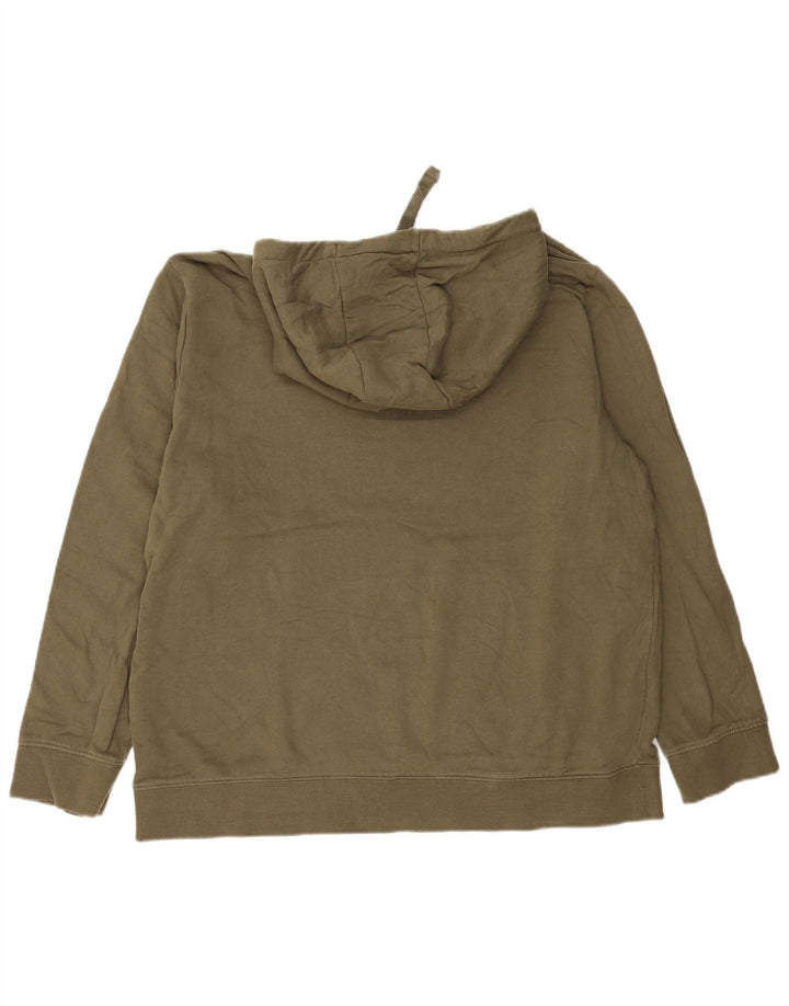 ANIMAL Womens Graphic Oversized Hoodie Jumper UK 16 Large Khaki Cotton