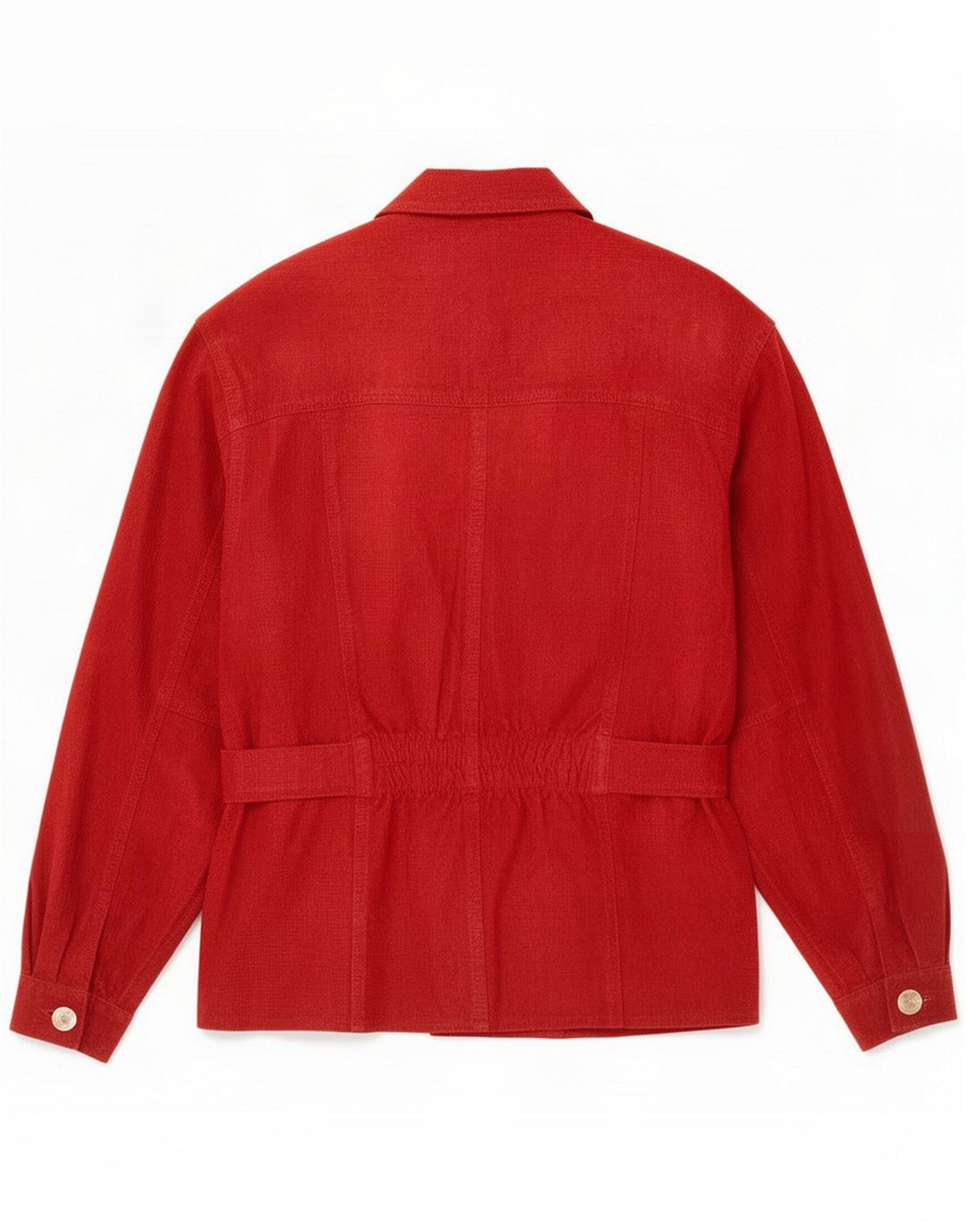 Giacca vintage in pelle scamosciata da donna EU 36 piccola in pelle rossa