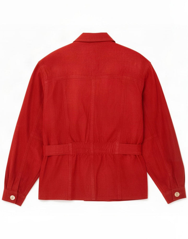 Giacca vintage in pelle scamosciata da donna EU 36 piccola in pelle rossa