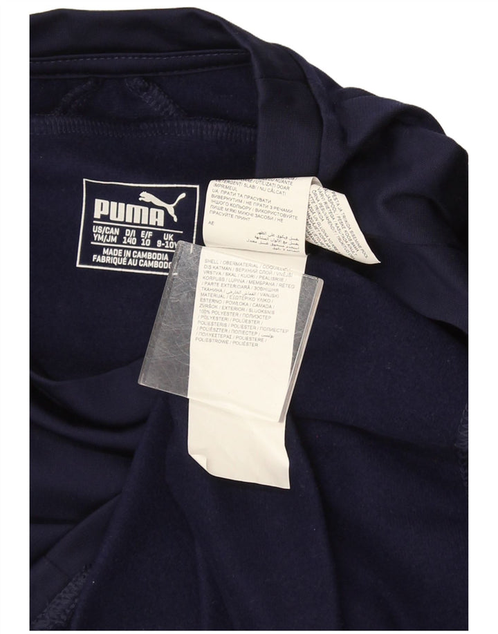 Maglia Puma da bambino a maniche lunghe 9-10 anni in poliestere blu navy