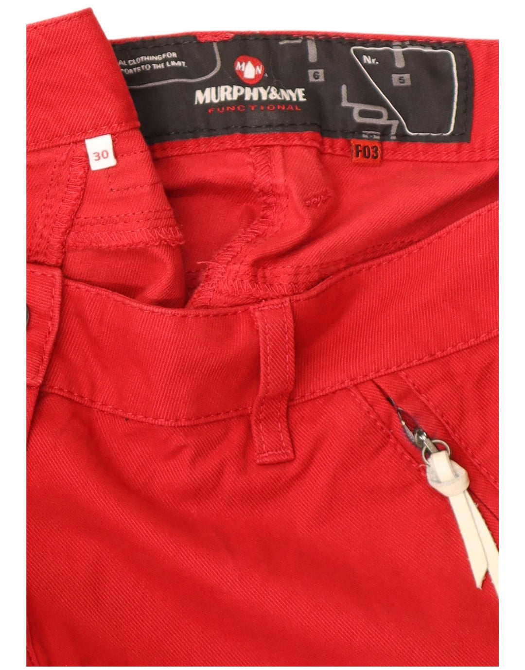 Pantaloni chino dritti da donna MURPHY & NYE W30 L32 cotone rosso