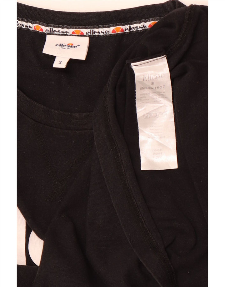 ELLESSE T-shirt grafica da uomo Top piccola in cotone nero