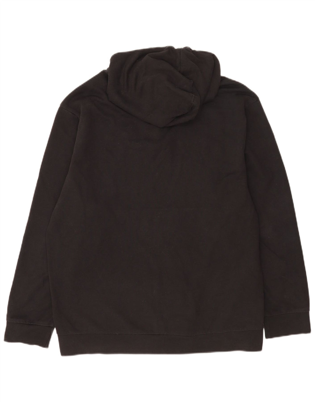 Felpa con cappuccio da uomo Puma con zip e collo, grande, in cotone nero