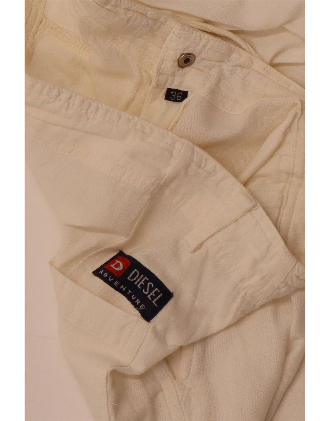 Pantaloni a gamba larga da donna Diesel W36 L27 bianco sporco