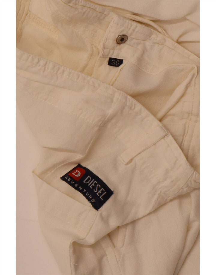 Pantaloni a gamba larga da donna Diesel W36 L27 bianco sporco