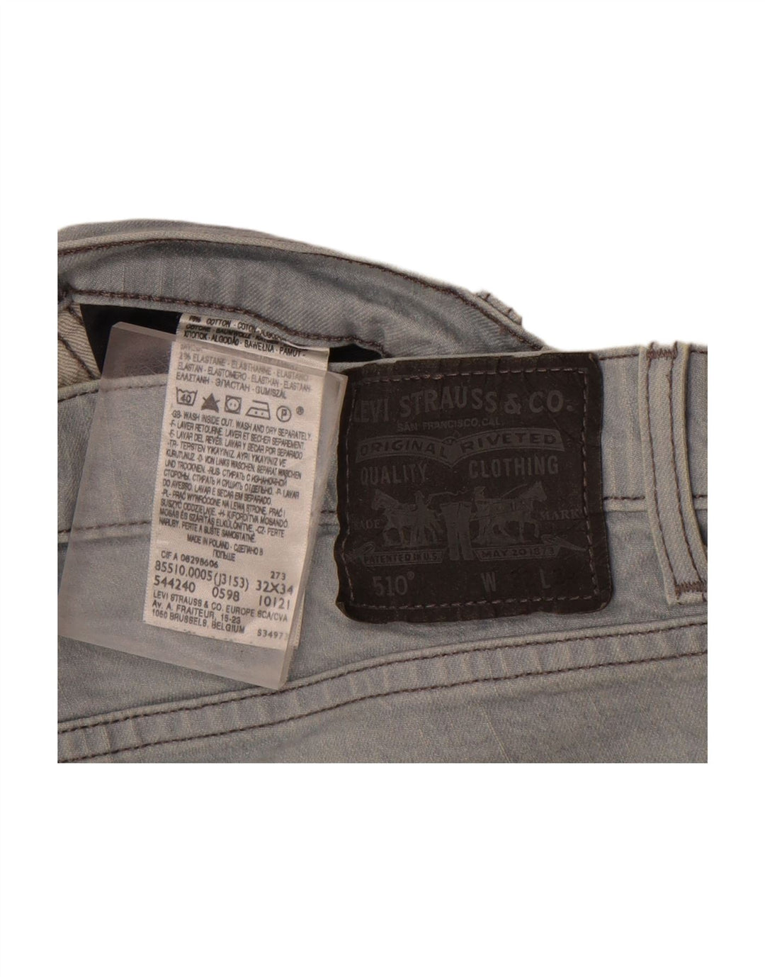 LEVI'S Womens 510 Skinny Jeans W32 L30 Blue Cotton