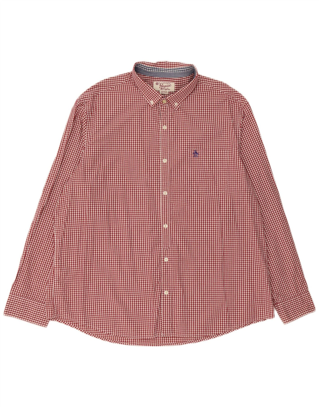 Camicia da uomo Penguin XL in cotone a quadretti rossi