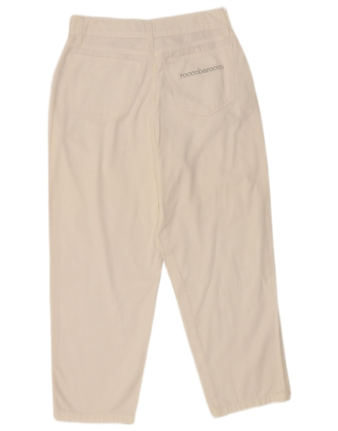 Pantaloni Capri a vita alta da donna Roccobarocco IT 44 Medium W26 L22 Bianco