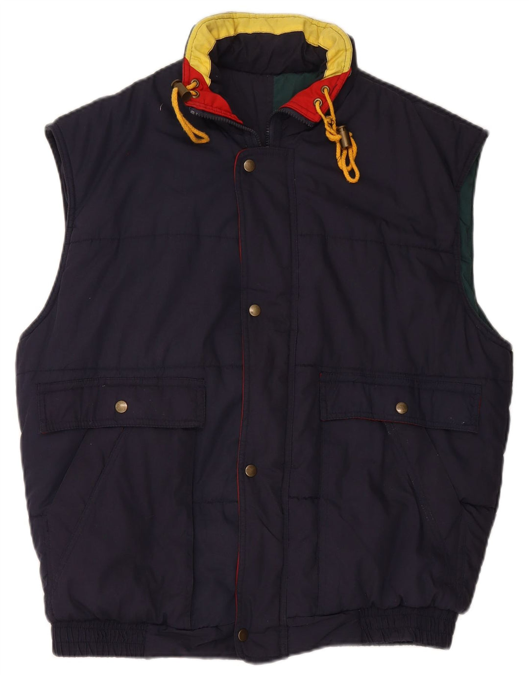 Gilet imbottito reversibile da uomo VINTAGE UK 42 XL Blu navy Colourblock