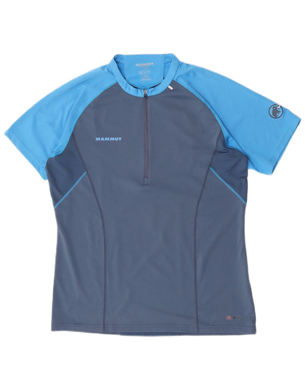 Mammut Maglietta da uomo Polartec con zip e collo Top grande blu a blocchi di colore