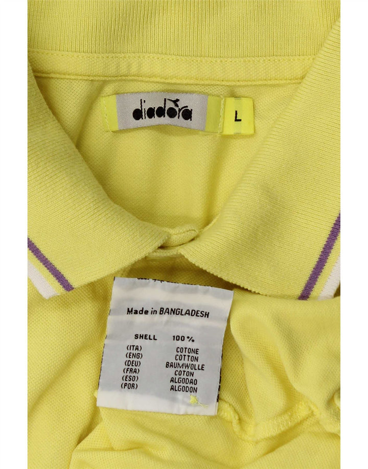 Polo Diadora Uomo Large in Cotone Giallo