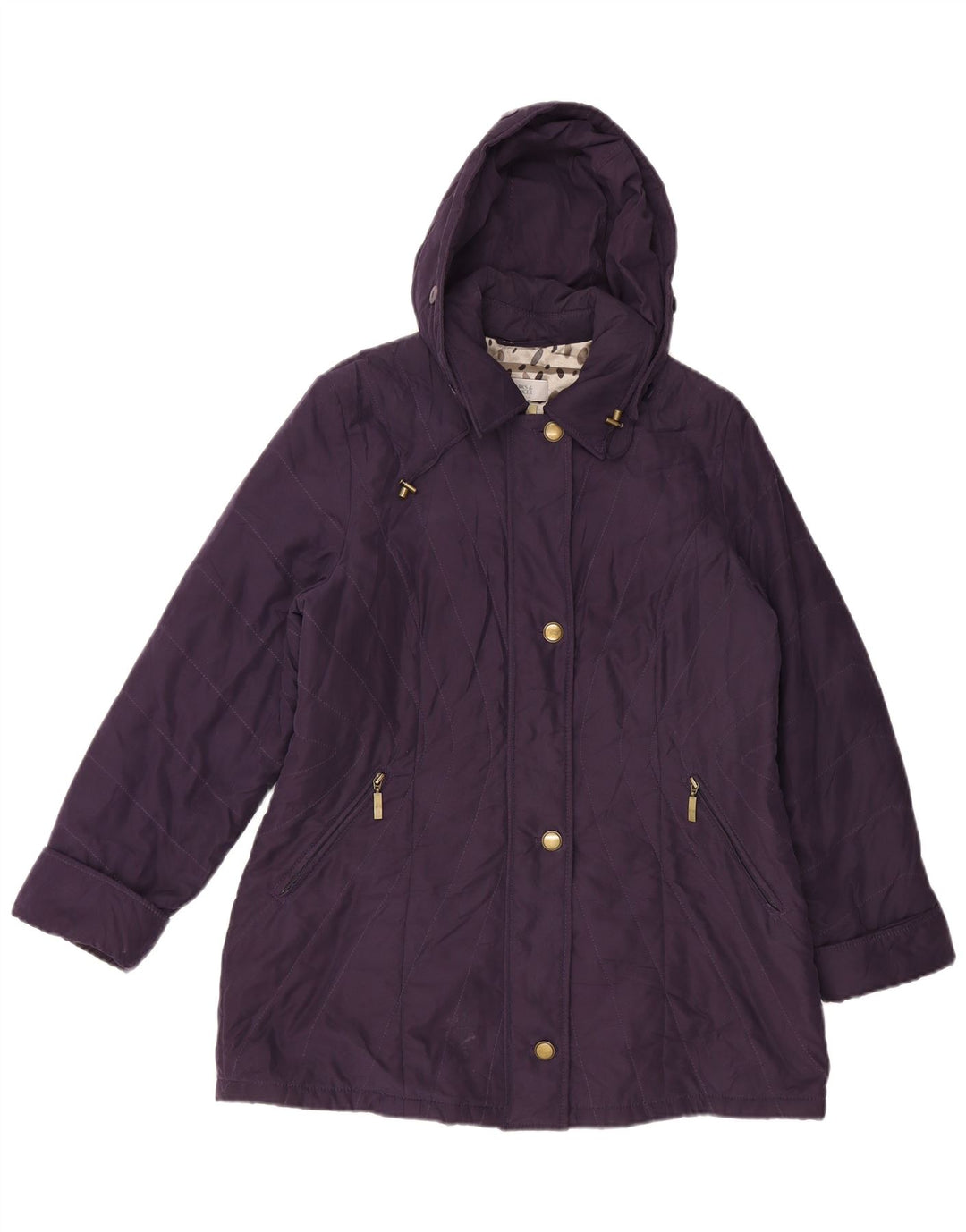 Giacca a vento con cappuccio da donna Marks & Spencer UK 18 XL poliestere viola