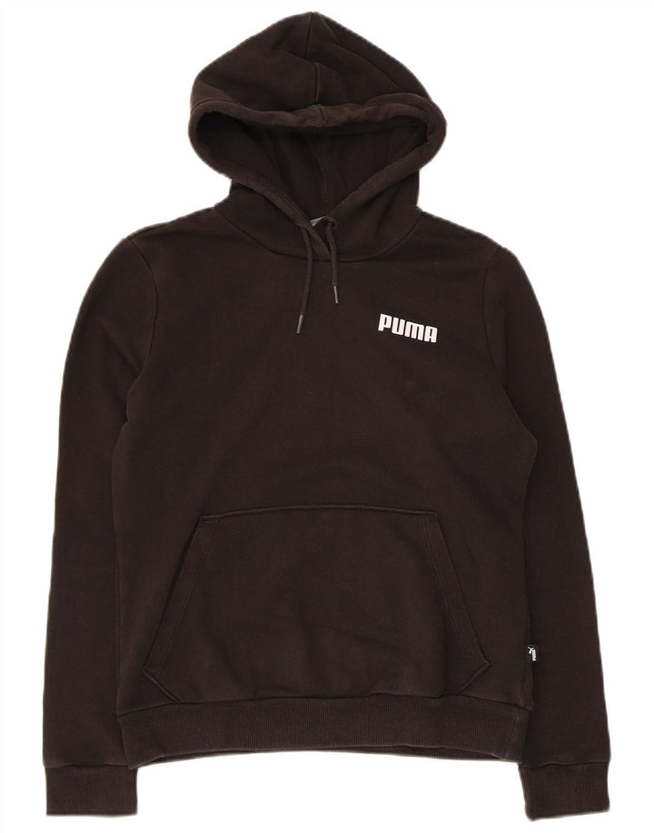 Felpa con cappuccio da donna Puma UK 12 Medium Black Cotton