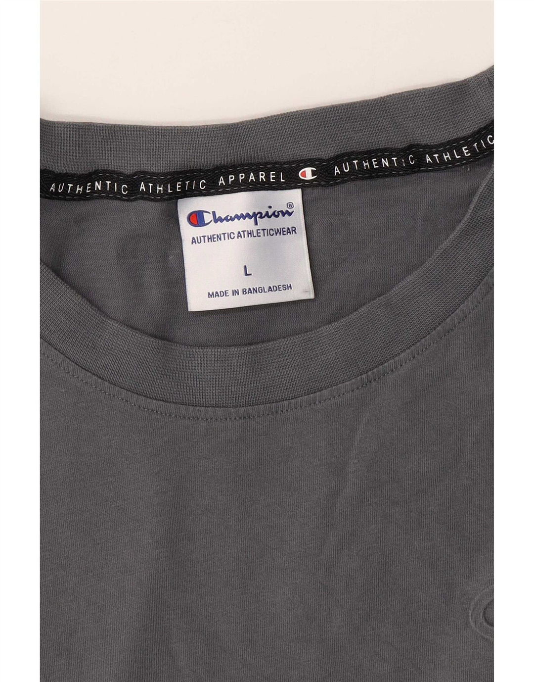 T-shirt regolare da uomo Champion Top grande in cotone grigio