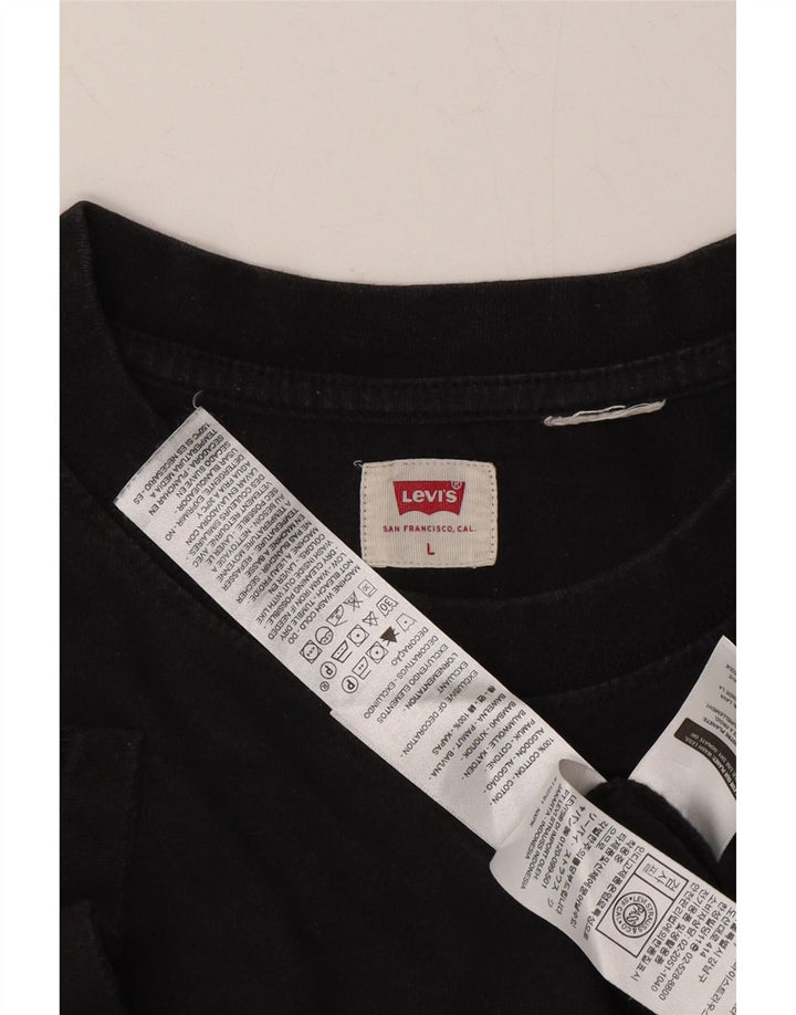 LEVI'S Mens T-Shirt Top Large Black Cotton Vintage Levi's and Second-Hand Levi's from Messina Hembry 