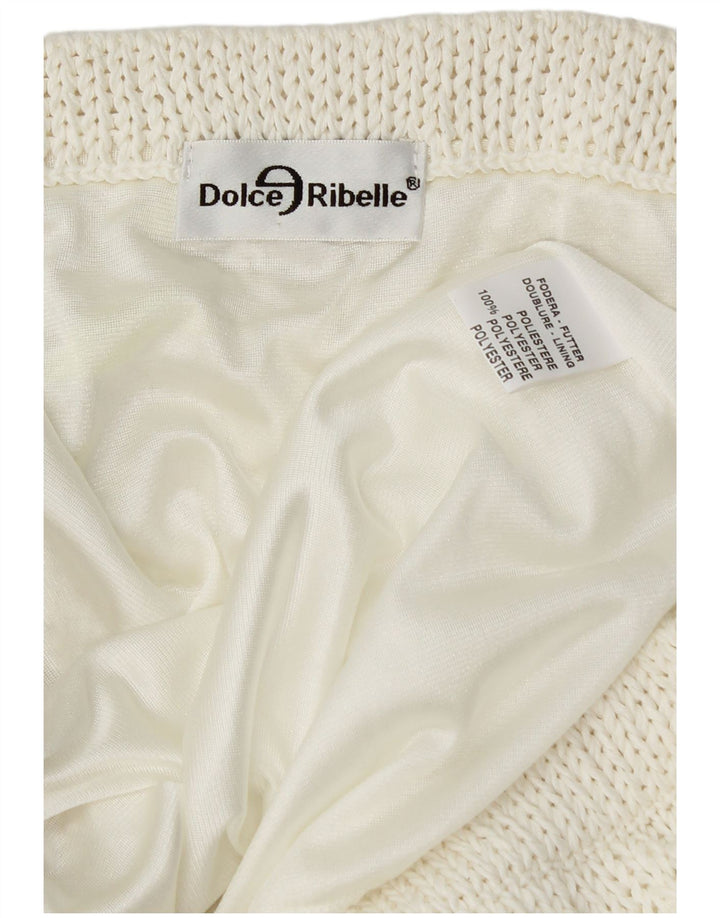 Gonna asimmetrica in maglia da donna VINTAGE W34 grande poliestere bianco