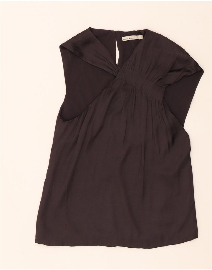Camicetta senza maniche da donna Karen Millen UK 8 Small Poliestere nero