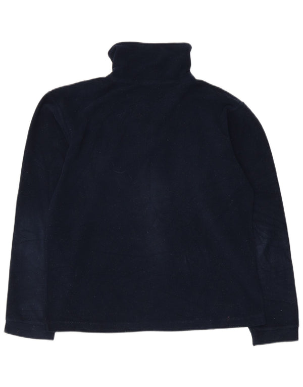 Champion Womens Zip Neck Fleece Jumper UK 14 Medium Navy Blue