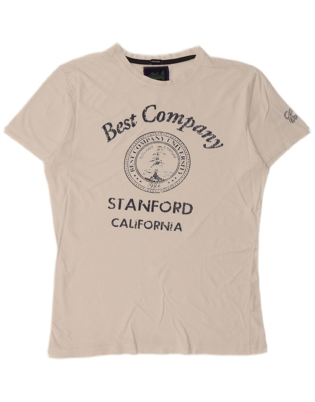 T-shirt grafica da uomo Best Company Top in cotone bianco medio