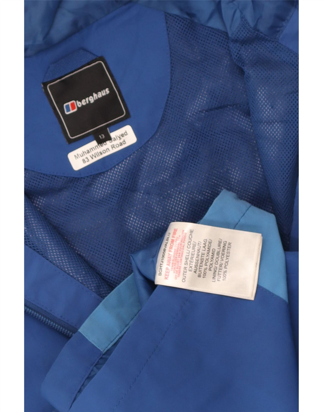 Giacca antipioggia con cappuccio per ragazzi Berghaus 12-13 anni Blu Colourblock in poliammide