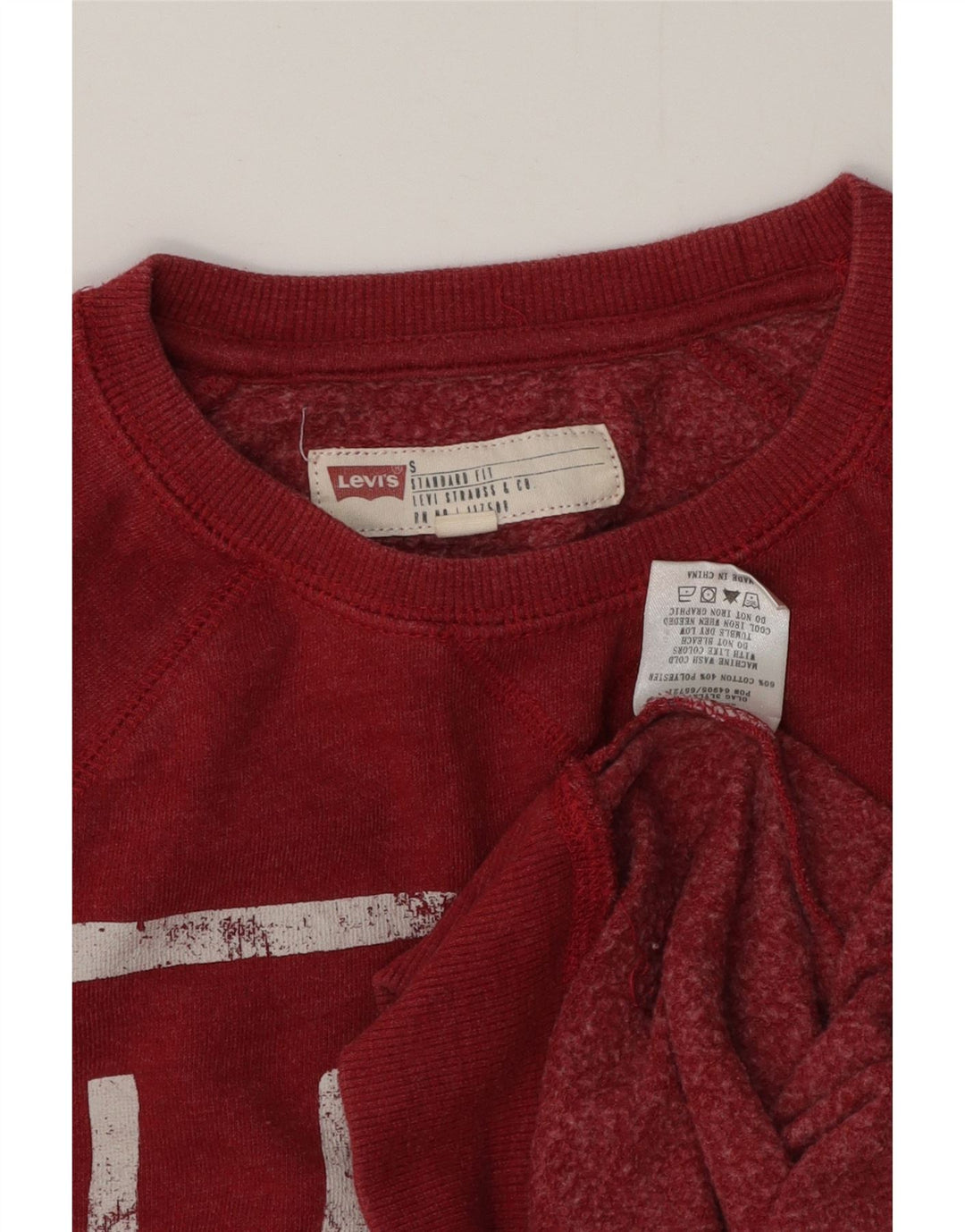 LEVI'S Felpa da uomo con vestibilità grafica standard, piccola, in cotone rosso