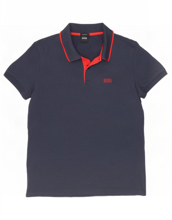 Polo da uomo Hugo Boss piccola in cotone blu navy