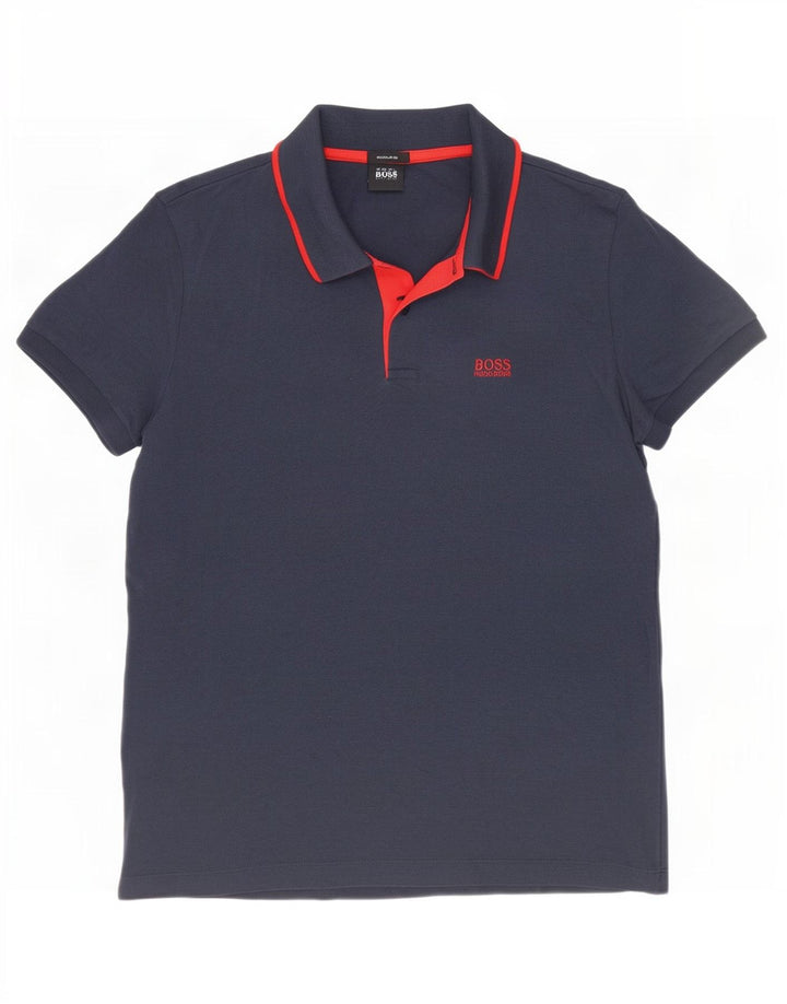 Polo da uomo Hugo Boss piccola in cotone blu navy