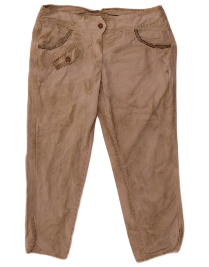 Pantaloni corti dritti da donna Benetton W32 L24 Beige Tie Dye