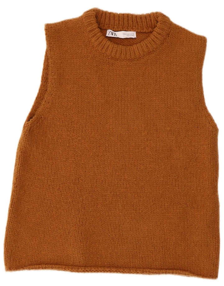 Canottiera da donna Zara UK 12 Acrilico marrone medio
