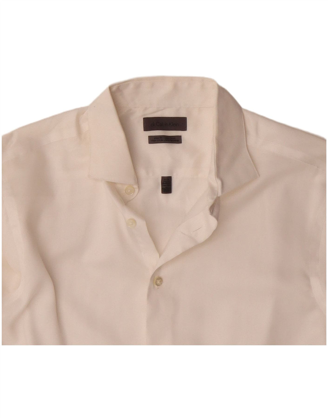 CALVIN KLEIN Camicia slim fit da uomo taglia 15 1/2 cotone bianco medio