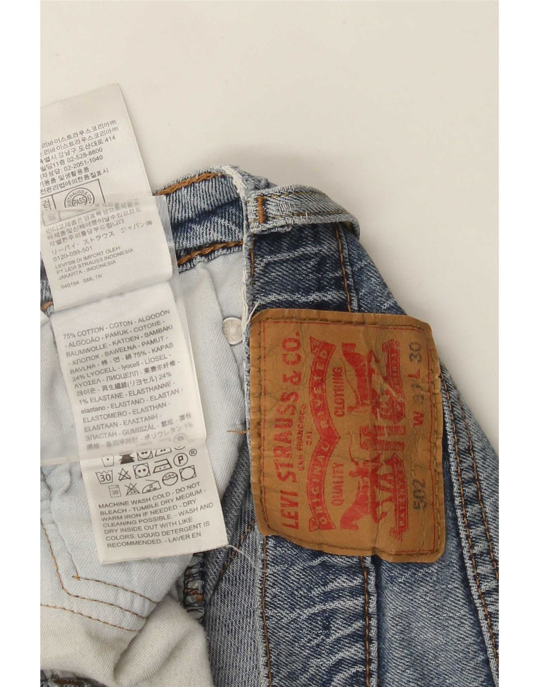 Levi's Uomo 502 Jeans affusolati W33 L30 Cotone blu