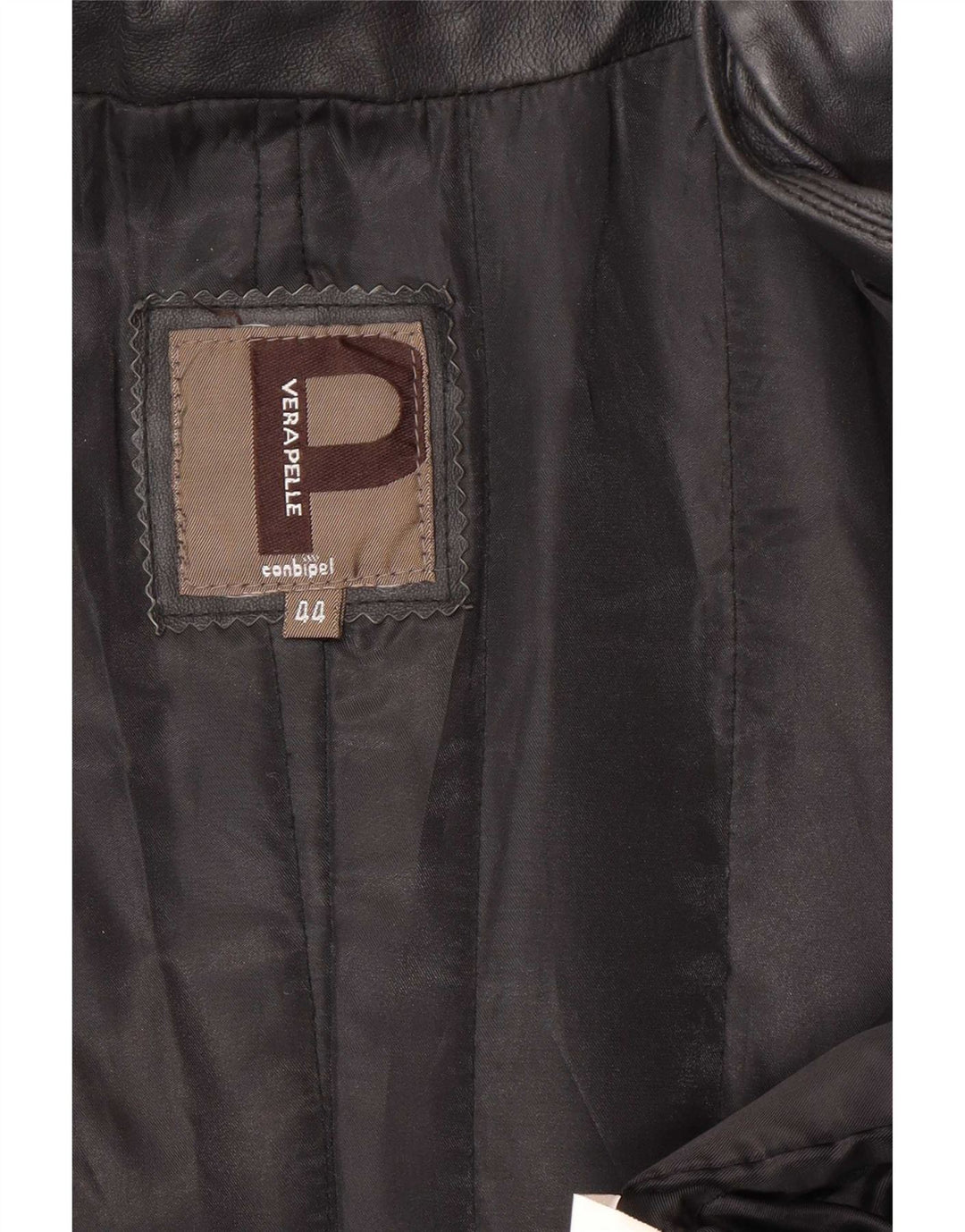 Cappotto In Pelle Donna Conbipel IT 44 Medio Pelle Nera