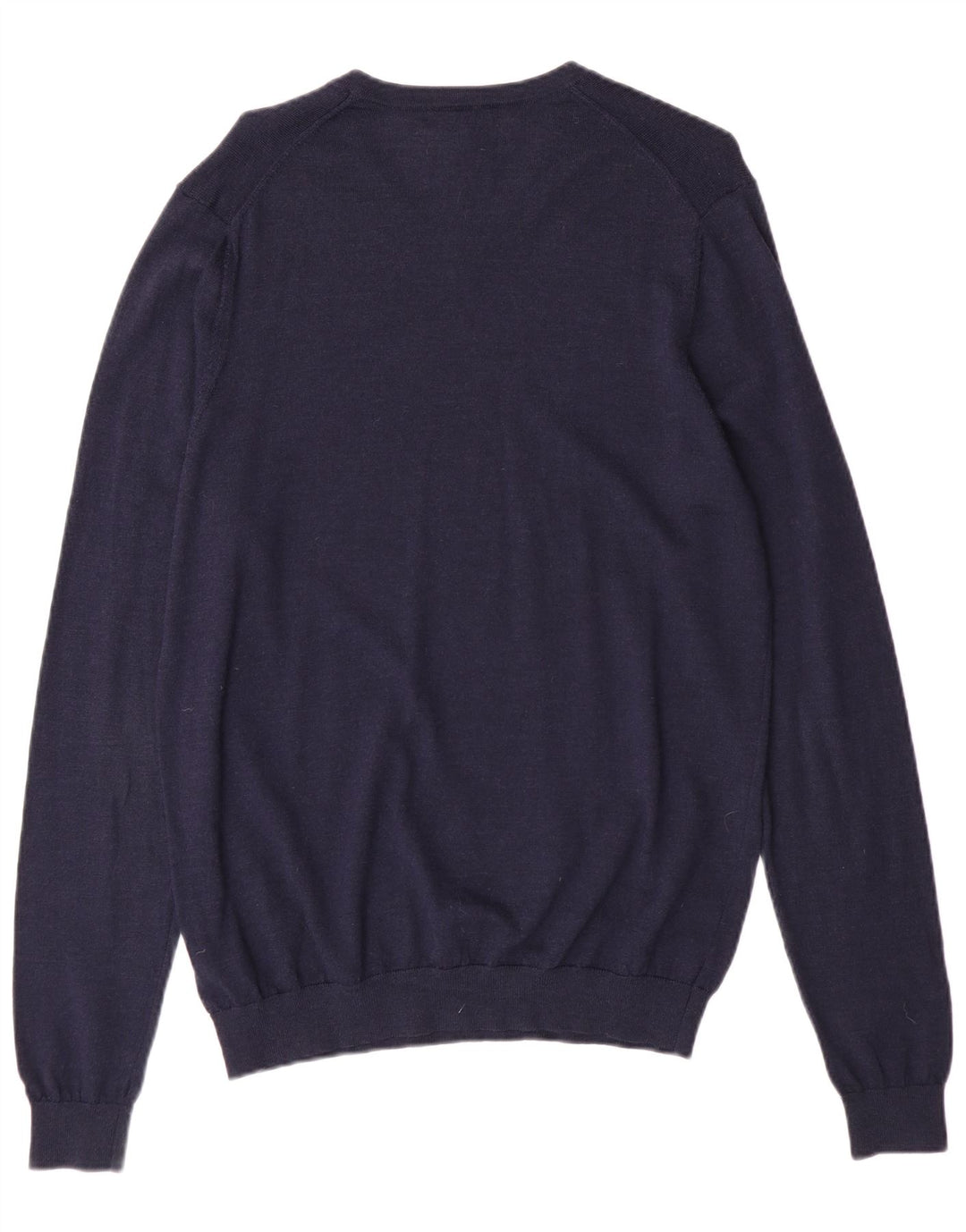 Maglione da uomo con scollo a V Marks & Spencer medio in lana merino blu navy