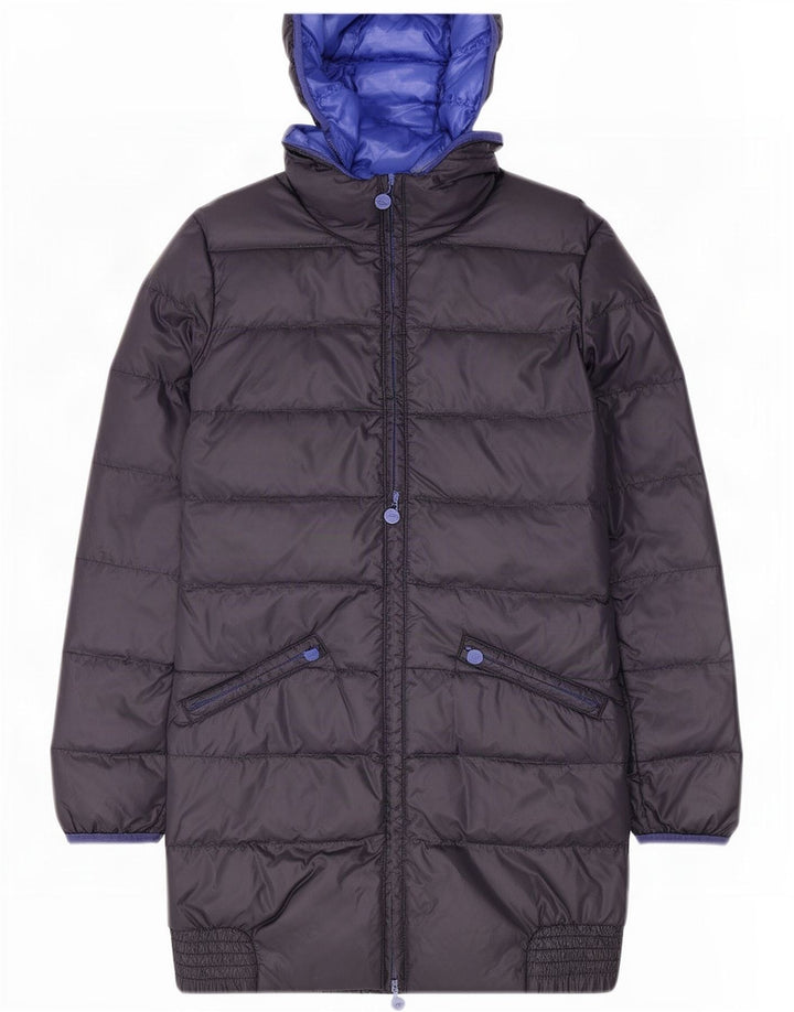Cappotto imbottito con cappuccio da donna Calvin Klein Jeans UK 14 medio blu navy