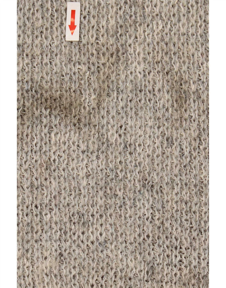 Maglione maglione girocollo vintage da uomo XL grigio geometrico